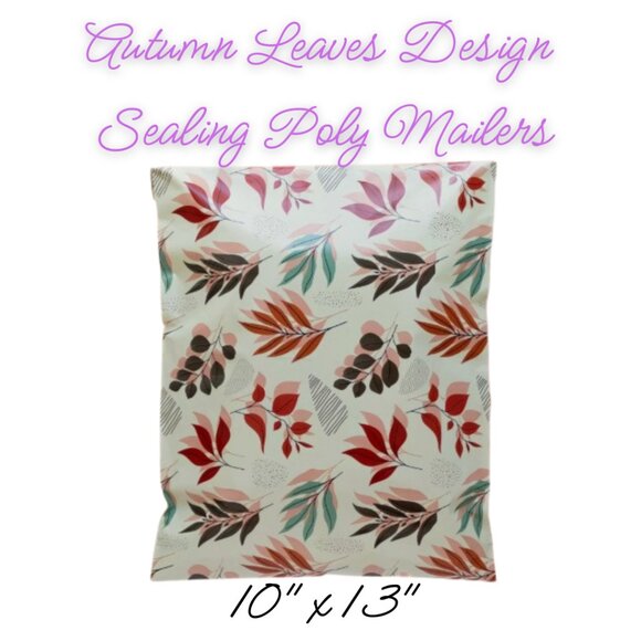 Autumn Leaves Design Poly Mailers Qty 20 Size 10x13 - Picture 1 of 3